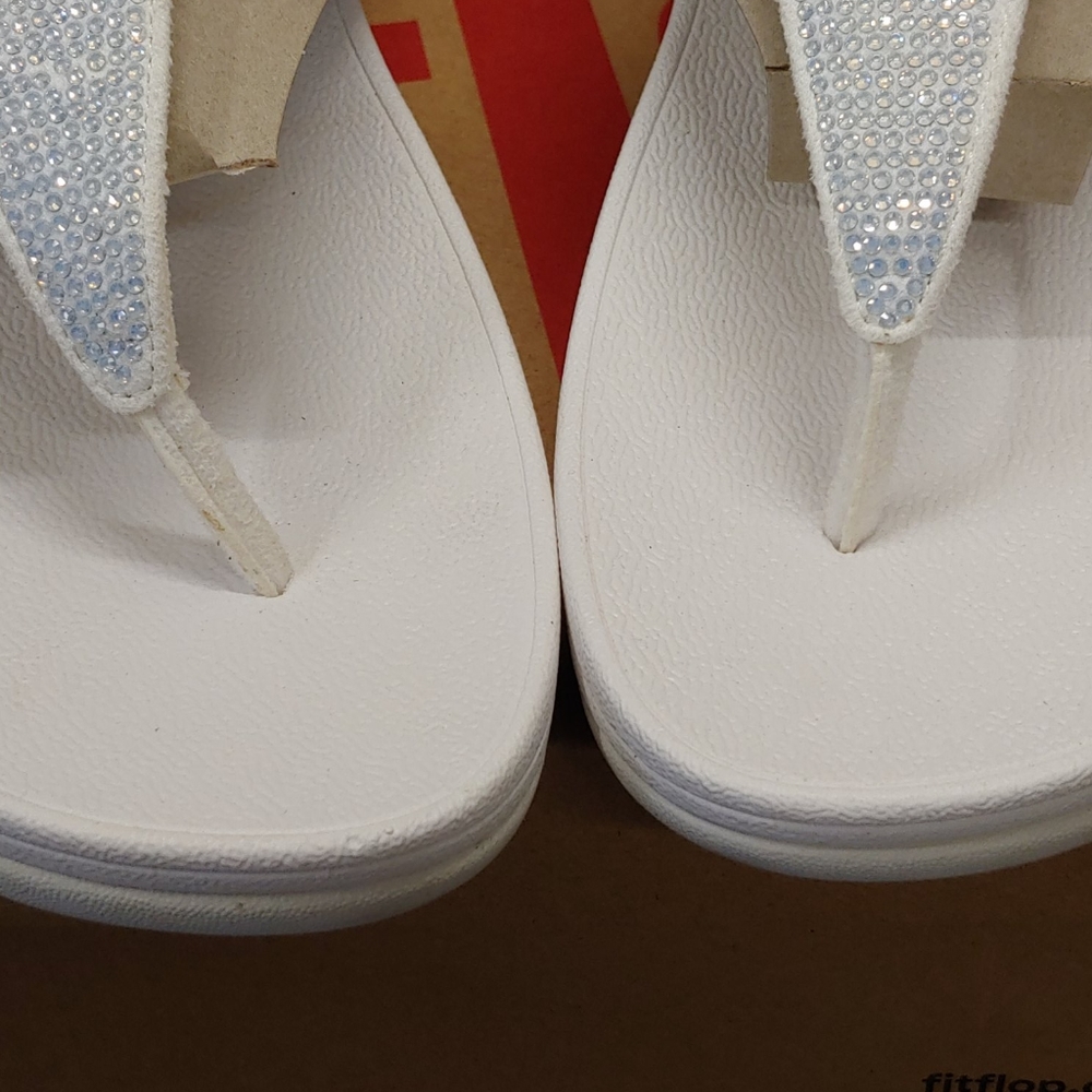 Flip flop Isabel Crystal toe post sandal white-9 - Picture 9 of 12
